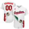 Custom Cleveland Guardians White Red Kelly Green-Black 3D The Abstract Wing With Mexican Flag Authentic Baseball Jersey