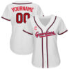 Custom Cleveland Guardians White Red-Navy Baseball Jerse