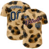 Custom Detroit Tigers Brown City Cream 3D Tobe Fonseca Leopard Paws Cute Authentic Baseball Jersey