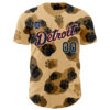Custom Detroit Tigers Brown City Cream 3D Tobe Fonseca Leopard Paws Cute Authentic Baseball Jersey