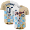 Custom Detroit Tigers City Cream White 3D Pattern Design Rave Skeleton Authentic Baseball Jersey