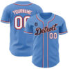 Custom Detroit Tigers Powder Blue White-Red Authentic Baseball Jersey