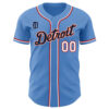 Custom Detroit Tigers Powder Blue White-Red Authentic Baseball Jersey