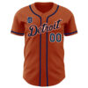 Custom Detroit Tigers Texas Orange Navy-White Authentic Baseball Jersey