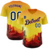Custom Detroit Tigers Yellow Red Texas Sunset Southwest Landscape City Edition Authentic Baseball Jersey