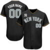 Custom New York Yankees Black Black Old Gold Authentic Baseball Jersey