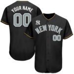 Custom New York Yankees Black Black Old Gold Authentic Baseball Jersey