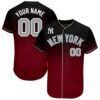 Custom New York Yankees Black Crimson Cream Baseball Jersey