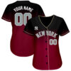 Custom New York Yankees Black Crimson Cream Baseball Jersey