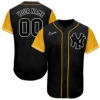 Custom New York Yankees Black Gold White Authentic Two Tone Baseball Jersey