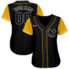 Custom New York Yankees Black Gold White Authentic Two Tone Baseball Jersey