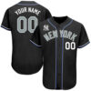Custom New York Yankees Black Royal Red Authentic Baseball Jersey
