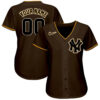 Custom New York Yankees Brown Gold White Baseball Jersey