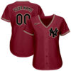 Custom New York Yankees Crimson Black City Cream Authentic Baseball Jersey