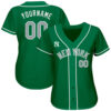 Custom New York Yankees Kelly Green White Gray Baseball Jersey