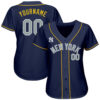 Custom New York Yankees Navy Gold Authentic Baseball Jersey