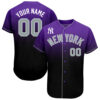 Custom New York Yankees Purple Black Gray Baseball Jersey