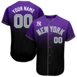 Custom New York Yankees Purple Black Gray Baseball Jersey