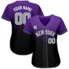 Custom New York Yankees Purple Black Gray Baseball Jersey