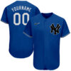 Custom New York Yankees Royal White Authentic Baseball Jersey