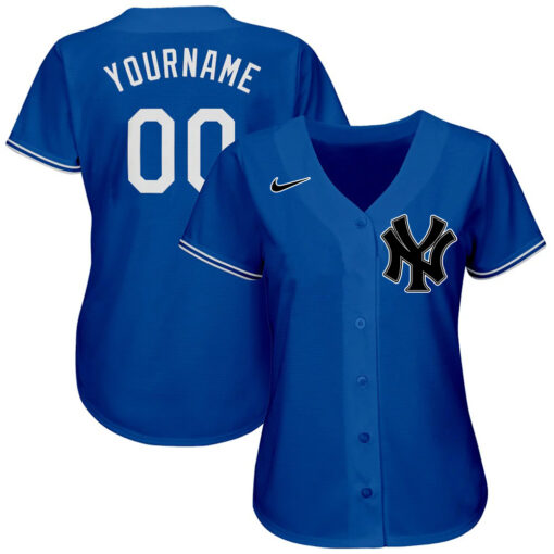 Custom New York Yankees Royal White Authentic Baseball Jersey