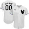 Custom New York Yankees White Royal Red Authentic Baseball Jersey