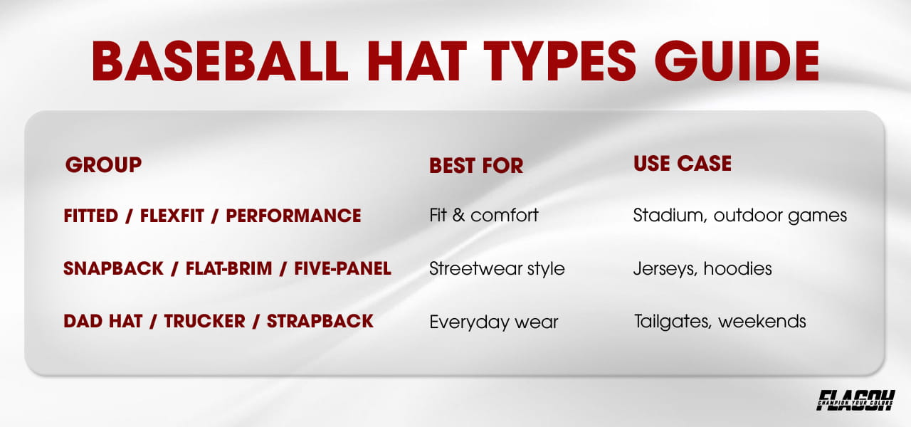 Different Types of Baseball Hats at a Glance